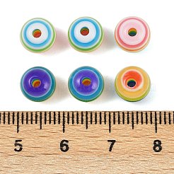 透明ストライプ樹脂ビーズ100個、2種類のスタイル  ラウンド  ミックスカラー  8mm  穴：1.6~2mm  50個/スタイル&nbsp;RESI-FP0001-45