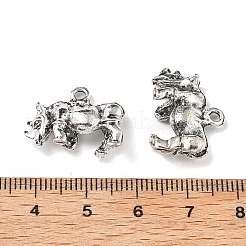 チベット風合金動物ペンダント  アンティークシルバー  サイ  15.5x20.5x5.5mm  穴：2.5mm&nbsp;PALLOY-V007-01AS-01