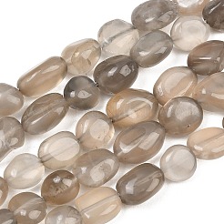 ナチュラル グレー ムーンストーン ビーズ 連売り  ナゲット  タンブルストーン  8~12x7~8.5x4~7mm  穴：0.8mm  約41~43個/連  15.08~15.47''（38.3~39.3センチメートル）&nbsp;G-G464-A02-02