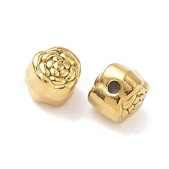 304ステンレススチールビーズ  花  イオンプレーティング（ip）  18KGP本金メッキ  6x6x6mm  穴：1.4mm&nbsp;STAS-D204-39G