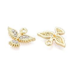 合金とラインストーンのペンダント  イーグルチャーム  ライトゴールド  13.5~14x17x2mm  穴：1.6mm&nbsp;PALLOY-T095-06KCG