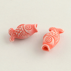 クラフトアクリルビーズ  魚  ミックスカラー  16.5x9x7mm  穴：2~3mm  約950個/500g&nbsp;MACR-Q157-M20