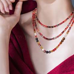 電気メッキガラスビーズセット  多面カット  ロンデル  レッド  5.5~6x5mm  穴：1mm  約90~92個/連  16.54~16.93''（42~43センチメートル）&nbsp;EGLA-SZ0001-32D