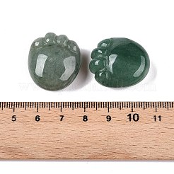天然グリーンアベンチュリンの足跡の置物  ホームオフィスのデスクトップ装飾用  25~25.5x22.5~23x12~13.5mm&nbsp;DJEW-N003-02H