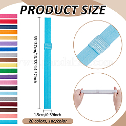 20個 20色 ポリエステル 伸縮性 ベビーソフトヘッドバンド  ミックスカラー  350~370x15mm  1pc /カラー&nbsp;DIY-PH0032-74