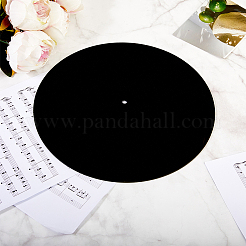 アクリル CD パッド  フラットラウンド  ブラック  300x2.5mm  穴：7mm&nbsp;AJEW-WH20006-231D