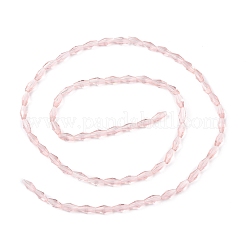 透明ガラスビーズ  多面カット  双円錐形  ミスティローズ  8x4mm  穴：0.8mm  約70個/連  22.99''（58.4センチメートル）&nbsp;GLAA-P001-01A-07