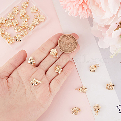 ラックメッキ合金チャーム40個  丸カン付き  長持ちメッキ  カドミウムフリー＆鉛フリー  花のチャーム  14KGP本金メッキ  12x10.5x3.5mm  穴：4mm&nbsp;FIND-BBC0004-44
