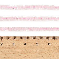 天然石ローズクォーツビーズ連売り  正方形  ヒシビーズ  2.5x2.5x1.5mm  穴：0.7mm  約263個/連  14.96''（38センチメートル）&nbsp;GG-CBA2498-C08-01