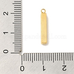 イオンプレーティング（IP）304ステンレススチールラインストーンペンダント  長方形  ゴールドカラー  18x3x2.5mm  穴：1.5mm&nbsp;STAS-S131-10G