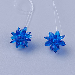 ガラス編みビーズ  花／線香花火  馬の目のチャームから成っています  藤紫色  13mm&nbsp;EGLA-L014-21P