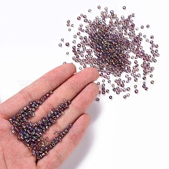 ラウンドガラスシードビーズ  透明色の虹  ラウンド  ミスティローズ  8/0  3mm  穴：1mm  約10000個/ポンド&nbsp;SEED-A007-3mm-176