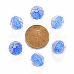 透明なアクリルビーズ  ラウンド  多面カット  藤紫色  12x11.5mm  穴：1.8mm  約550個/500g&nbsp;TACR-S154-10A-86