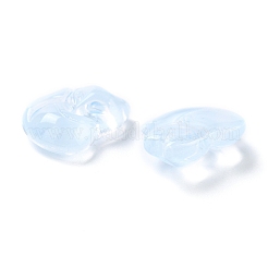 電気メッキガラスカボション  キツネ  ライトシアン  17.5x14x6mm&nbsp;LS-EGLA-D007-04G