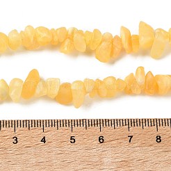 天然石イエロージェイド翡翠ビーズ連売り  チップ  1.5~7.5x3~15x3~7mm  穴：1mm  31.50''（80センチメートル）&nbsp;GG-NH0009-A02-02