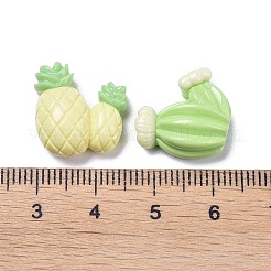 不透明でかわいい樹脂製のデコデンカボション  ニンジン、桃、イチゴ、サボテン  混合図形  ミックスカラー  12~17x17~19x7~8mm&nbsp;RESI-B024-04