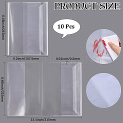 プラスチックブックカバー10枚  長方形  透明  315x215x0.1~0.2mm&nbsp;OFST-WH20816-004C
