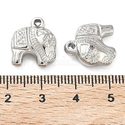 304ステンレスペンダント  象のチャーム  ステンレス鋼色  15.5x14x6mm  穴：1.4mm&nbsp;STAS-C167-06P