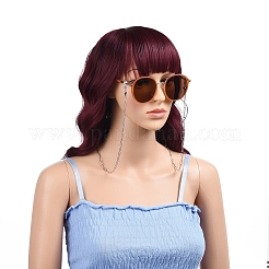 304ステンレススチール眼鏡チェーン  眼鏡用ネックストラップ  ペーパークリップチェーンとラバーループエンド付き  ステンレス鋼色  30.7インチ（78cm）&nbsp;AJEW-EH00056