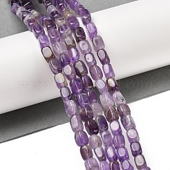 天然石アメジストビーズ連売り  直方体の  6.5~7.5x4.5~5.5x4.5~5.5mm  穴：1mm  約53個/連  14.88~15.04''（37.8~38.2センチメートル）&nbsp;G-H087-D04-01