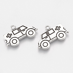 合金のチベット風チャーム  救急車  鉛フリー＆カドミウムフリー  アンティークシルバー  13.5x22x2mm  穴：1.6mm&nbsp;X-TIBEP-T052-04AS-RS