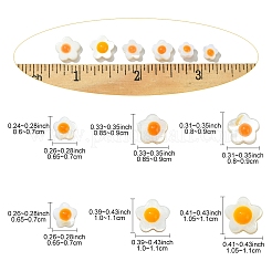 天然淡水シェルビーズ  片面エナメル  花  オレンジ  6.5~7x6.5~7x3mm  穴：0.7mm&nbsp;SHEL-YW0001-04A