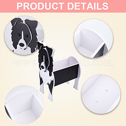 犬をテーマにした DIY 植木鉢の装飾用 PVC フォーム ボード  ディスプレイの装飾  ボーダーコリー  ブラック  220x151x340mm&nbsp;DIY-WH20005-10E