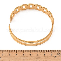 女性用304ステンレススチールヒンジ付きバングル  ゴールドカラー  内径：2.01x2.36インチ（5.1x6cm）&nbsp;SA-C001-06A-G