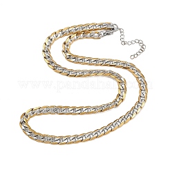 6mm 304ステンレススチール製キューバンリンクチェーンネックレス（女性用）  ゴールデン·ステンレス鋼色  17.91インチ（45.5cm）&nbsp;NJEW-G177-01GP
