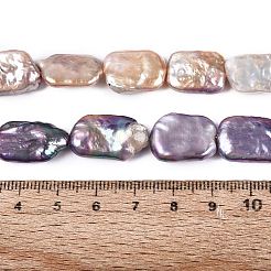 天然バロックケシパールビーズ連売り  有核真珠  長方形  ミックスカラー  15~29x11~16x4~10mm  穴：0.7mm  約16~23個/連  14.96~15.55インチ（38~39.5cm）&nbsp;PEAR-S020-D13