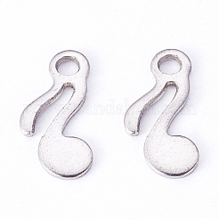 変色しにくい201ステンレススチールチャーム  音符  ステンレス鋼色  14x8x1mm  穴：1.8mm&nbsp;STAS-I080-07P