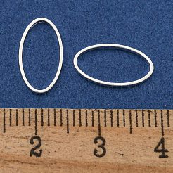 真鍮製フレームコネクター  カドミウムフリー＆鉛フリー  長持ちメッキ  オーバル  銀  13x7x1mm  内径：12x6mm&nbsp;KK-M250-23B-S