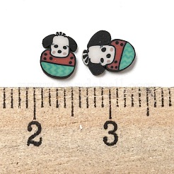 手作り樹脂粘土ビーズ  穴がない  犬  ミディアムシーグリーン  5.5~6.5x4~5.5x1.5mm  約27777個/500g&nbsp;CLAY-P003-07A