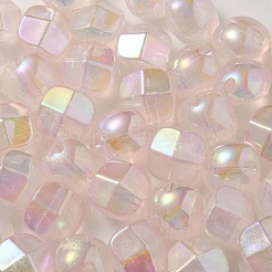 UVメッキ蓄光透明アクリルビーズ  暗闇で光る  半円  ミスティローズ  19x19x15mm  穴：3.5mm&nbsp;OACR-P010-01C