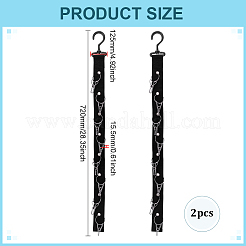 ナイロン製ぬいぐるみディスプレイストラップ  ステンレス鋼のクリップを使って  ブラック  647mm&nbsp;AJEW-WH0696-771