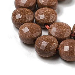 合成ゴールドストーン金砂石ビーズ連売り  ファセットコインビーズ  フラットラウンド  7~8x5~6mm  穴：1.2mm  約47~49個/連  13.82''~14.57''（35.1~37センチメートル）&nbsp;G-K351-A04-02