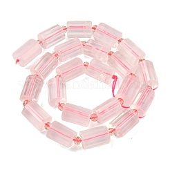 天然石ローズクォーツビーズ連売り  多面カット  コラム  シードビーズで  15~15.5x10mm  穴：0.8mm  約22個/連  15.75''~15.98''（40~40.6センチメートル）&nbsp;G-G453-E12-10x14mm