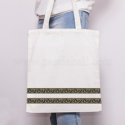 中華風レース刺繍布リボン  メタリック糸リボン  ジャカードリボン  縁起の良い雲の模様  ゴールド  3/4インチ（20mm）  約4.27ヤード（3.9m）/ pc&nbsp;OCOR-WH0067-69A
