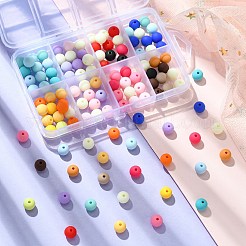 8色不透明フロストアクリルビーズ  ラウンド  ミックスカラー  8mm  穴：1.6mm  約18PCS /カラー&nbsp;MACR-CJ0001-79
