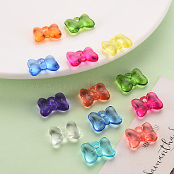 透明なアクリルパーツ  蝶結び  ミックスカラー  13.5x18x5.5mm  穴：2.5mm  約625個/500g&nbsp;TACR-T024-02BA