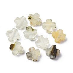 天然混合宝石ビーズ  クロス  8x8x3mm  穴：1.2mm&nbsp;G-K369-04