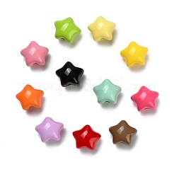 ベーキングペイント不透明アクリルビーズ  スター  ミックスカラー  11x13x10mm  穴：2mm&nbsp;SACR-P035-09