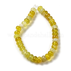 天然石瑪瑙ビーズ連売り  染め＆加熱  ロンデル  きいろ  8~8.5x4.5~5.5mm  穴：1.4mm  約41個/連  7.40~7.48''（18.8~19センチメートル）&nbsp;G-H295-C03-11