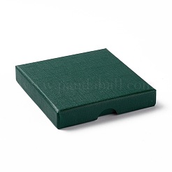 ペーパー スポンジ マット ネックレス ボックス  正方形  濃い緑  9x9x1.6cm  内径：8.3x8.3x1のCM&nbsp;OBOX-G018-01B-01