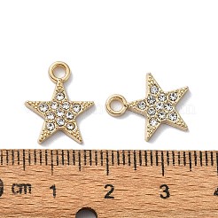 合金ラインストーンペンダント  スター  クリスタル  15.5x12.5x2mm  穴：2mm&nbsp;RB-P037-01G-03