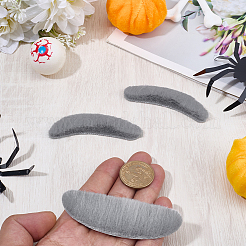プラッシュファイバー粘着式人工口ひげ6個  ハロウィンコスプレアクセサリー  ライトグレー  75~87x25~29x9~12mm&nbsp;AJEW-GF0012-286