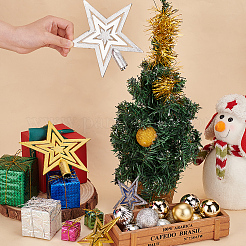 4個 4スタイル プラスチック製 クリスマスツリートップ スターオーナメント  クリスマスツリーの装飾用  ミックスカラー  95~151x95~151x12~17.5mm  穴：9.5~14mm  1個/スタイル&nbsp;AJEW-GA0006-07