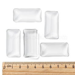 透明な長方形のガラスカボション  透明  38x19x6.5mm&nbsp;X-GGLA-R025-38x19