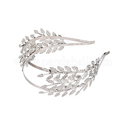 ファッショナブルな鉄のヘアバンドパーツ  プラチナ  53.5~54x5~8mm  内径：116~119mm&nbsp;OHAR-T008-01P
