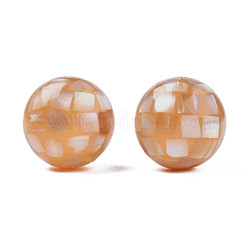 天然ピンクシェルビーズ  ラウンド  18mm  穴：1.4mm&nbsp;SHEL-N026-189A-01